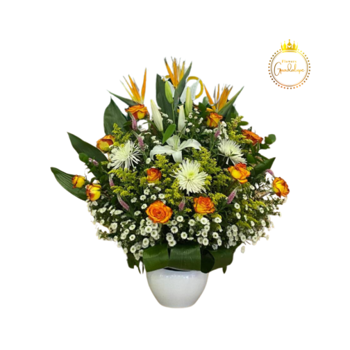 Premium Floral Arrangement with Lilies and Roses