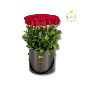 Box of Red Roses with Foliage