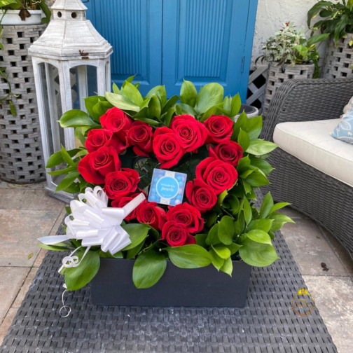 Red Roses Heart Shaped Arrangement - Image 3