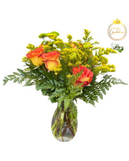 Elegant Floral Arrangement with Bicolor Roses