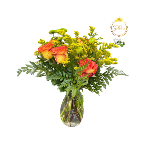 Elegant Floral Arrangement with Bicolor Roses