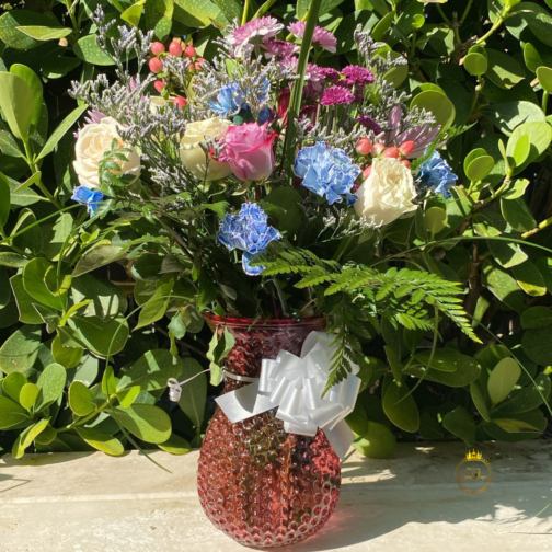 Floral Arrangement with Roses and Carnations